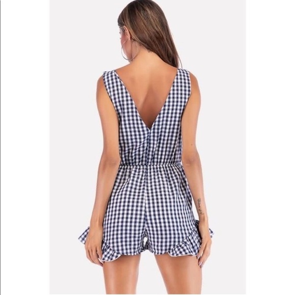 Fashion Nova, day date gingham romper. - Picture 4 of 8